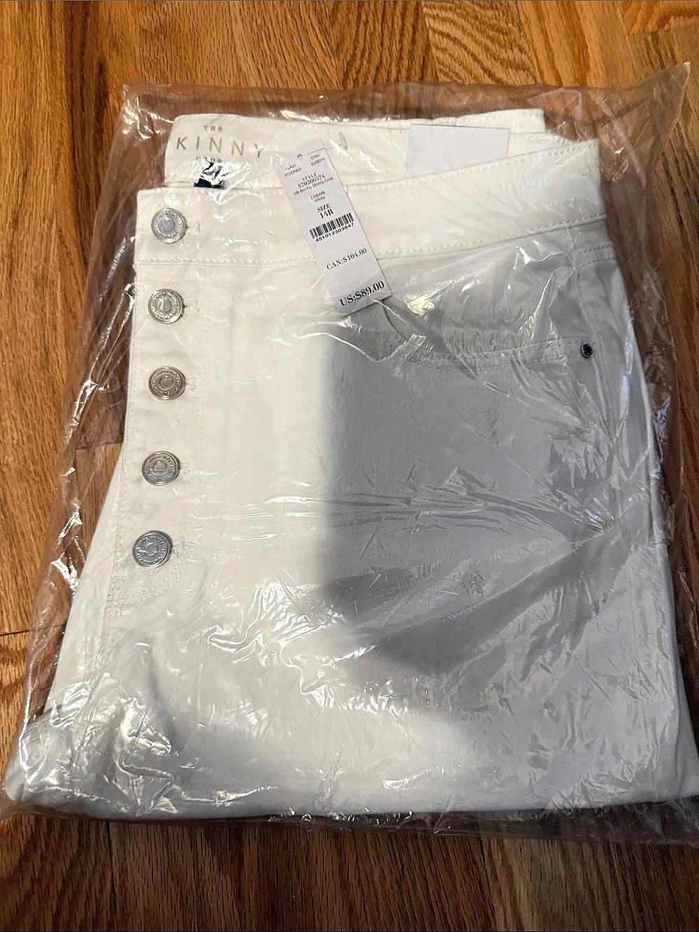 White House Black Market Btn Fly Skinny Crop White Skinny Crop Jeans Size 14R NW